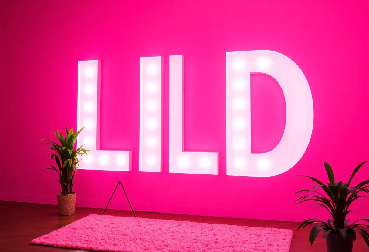 Big dildo with pink background