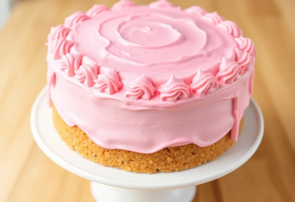 Cake with pink frosting