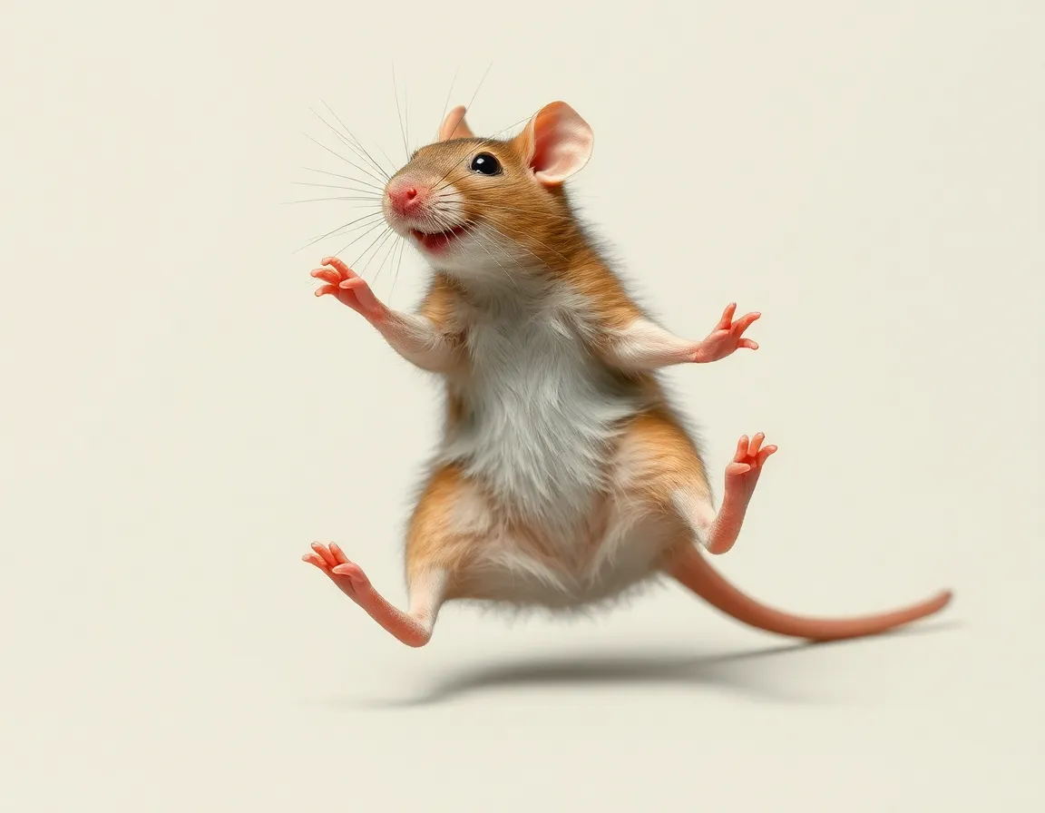 Dancing rat with lively and joyful movements