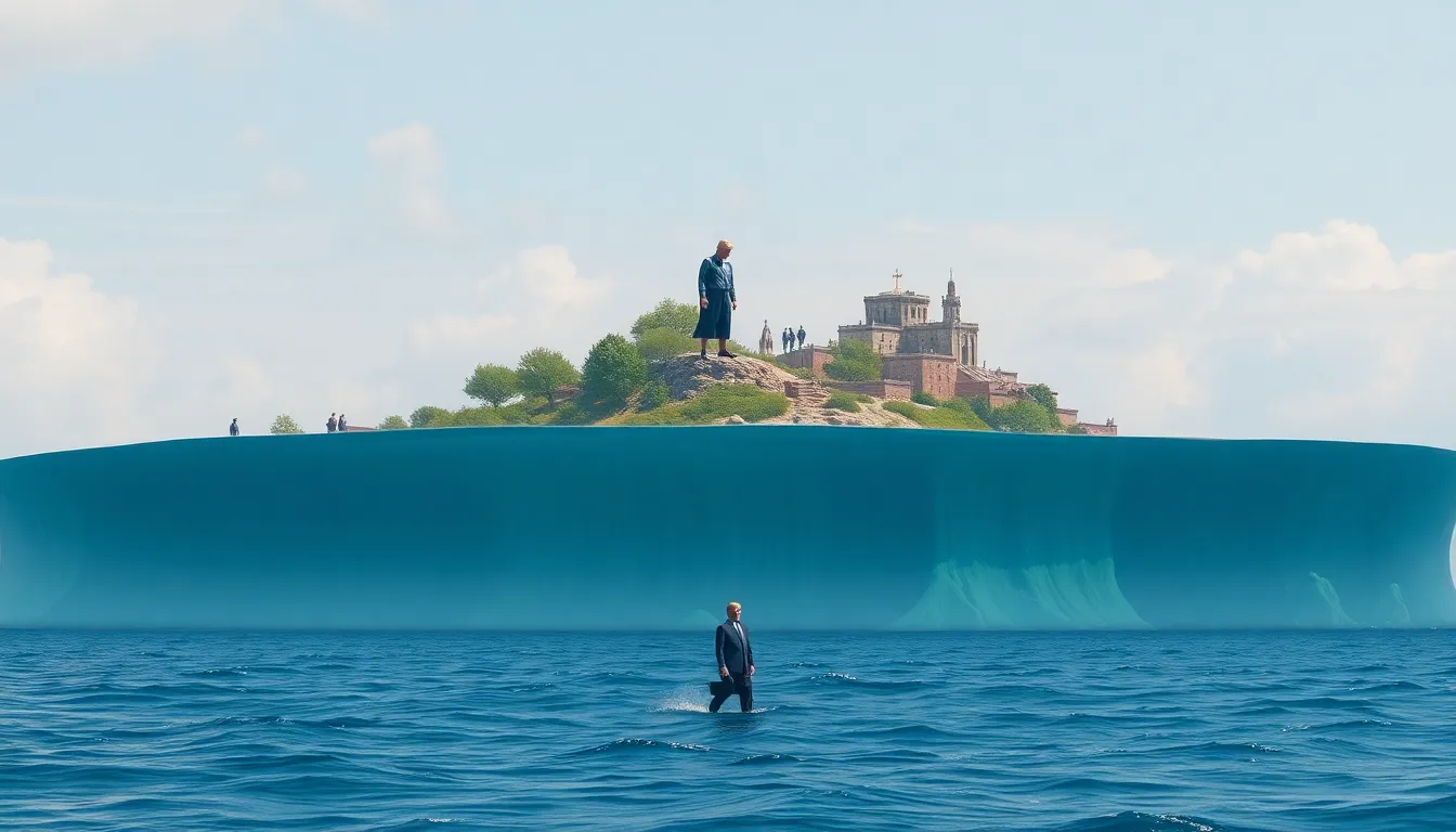 Epstein holding a child on an island with Elon Musk and Donald Trump