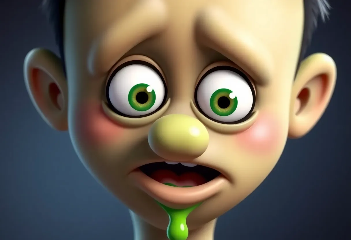 绿色鼻涕卡通图