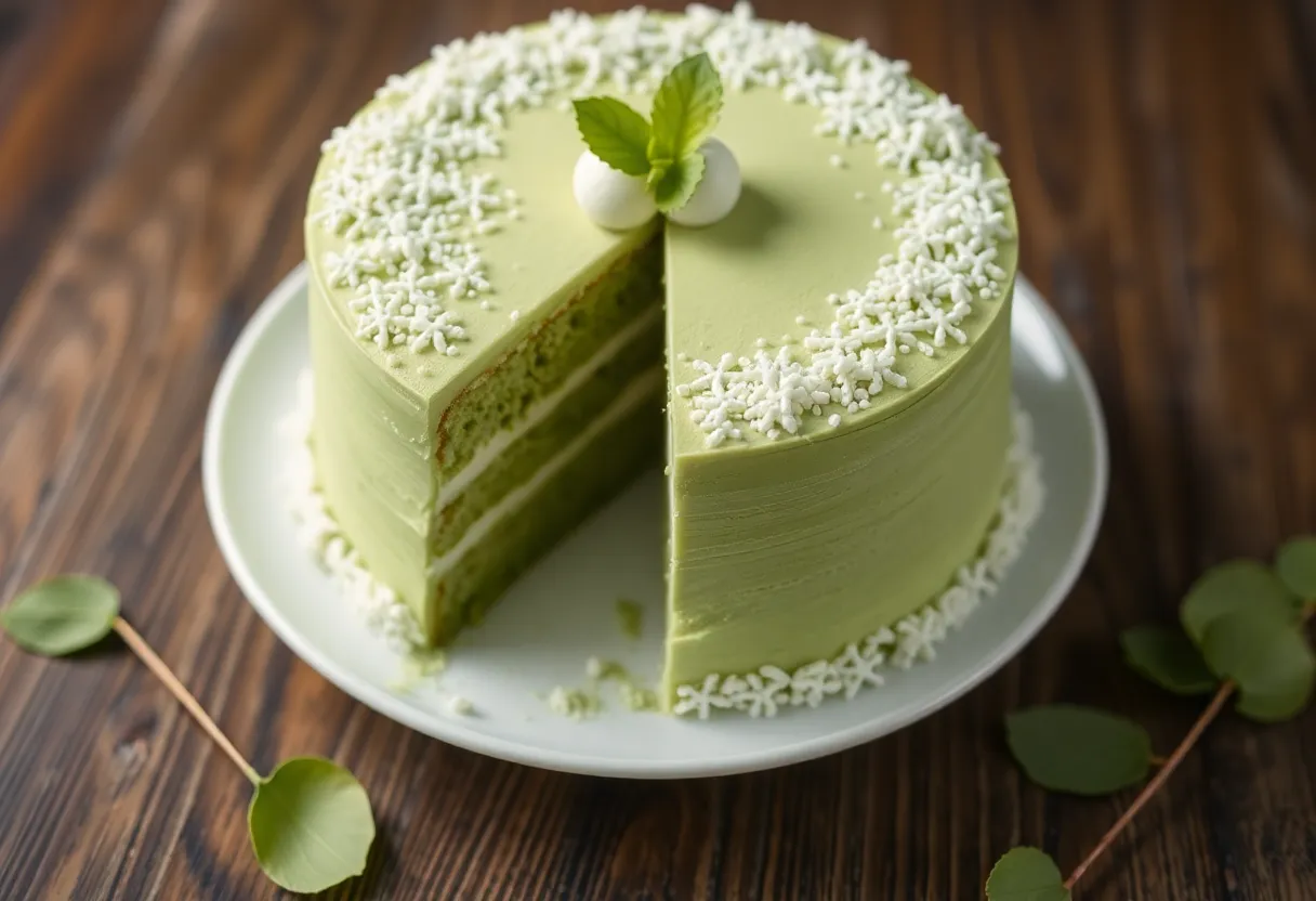 Green matcha cake