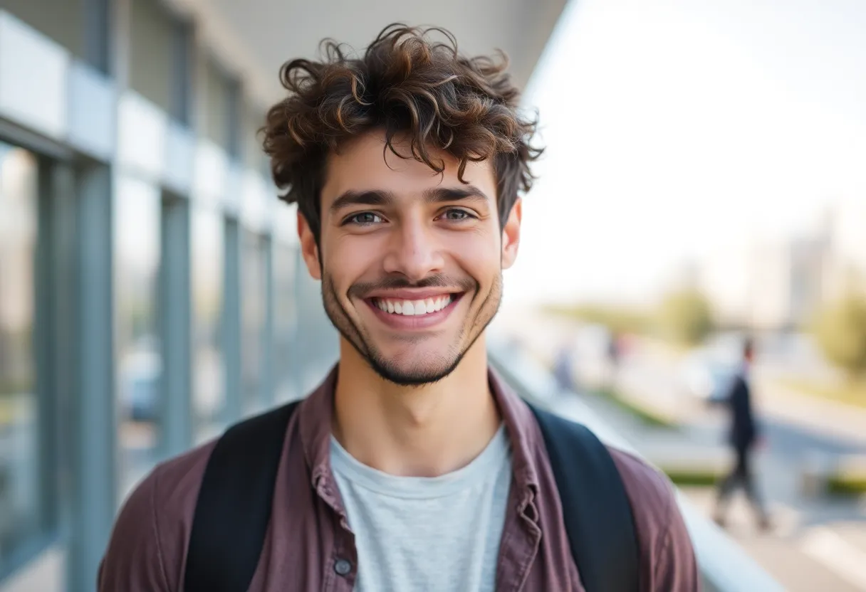 Man smiling confidently