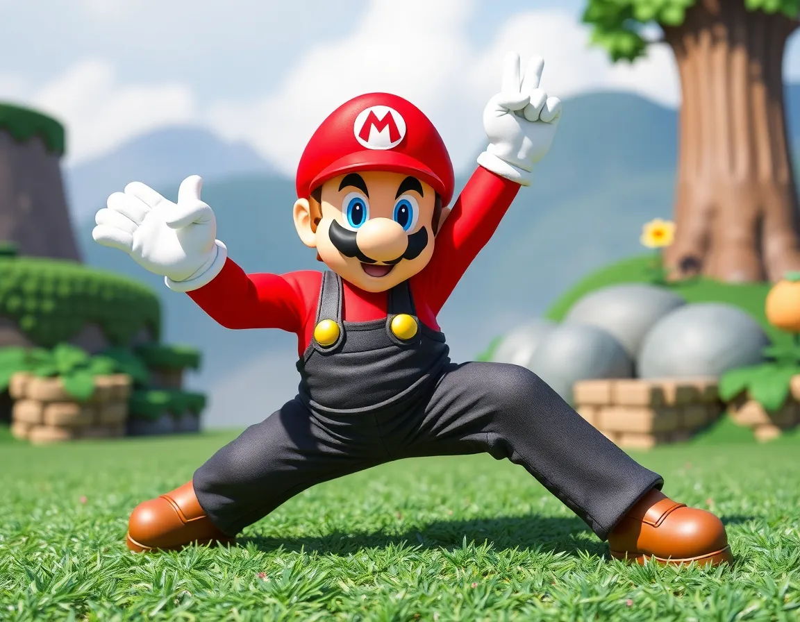 Mario in a fighting pose