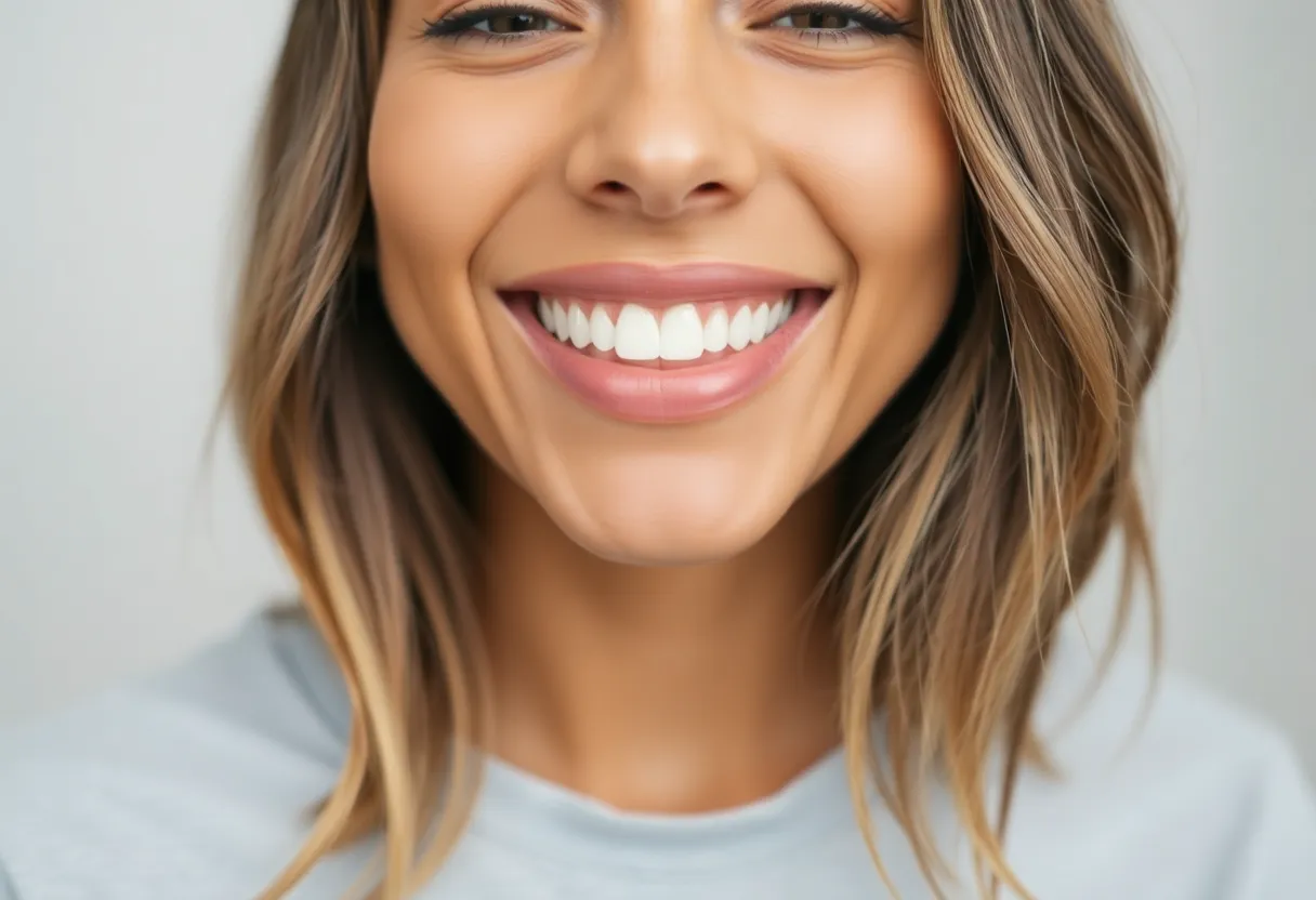 Smiling person with clean mouth