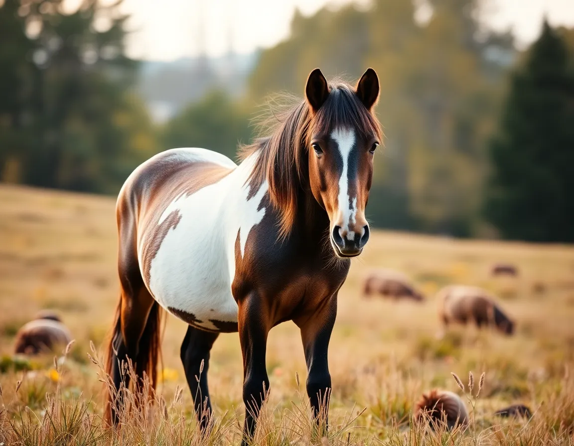 Pretty pony standing in a field