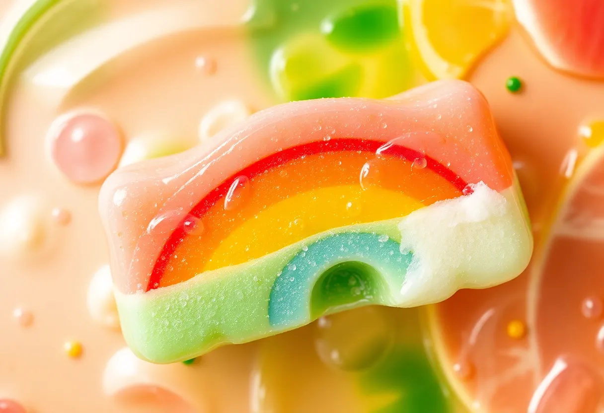 Rainbow colored hand soap bar
