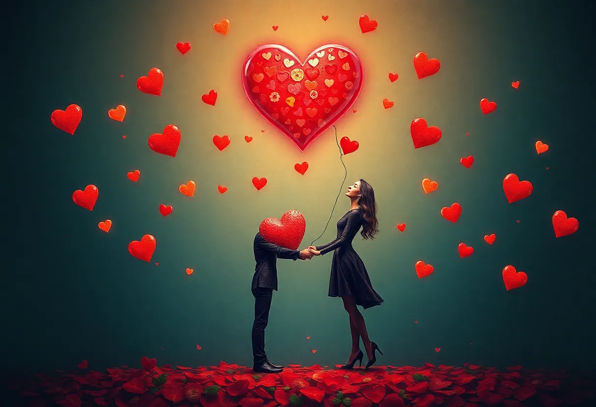 Romantic hearts background