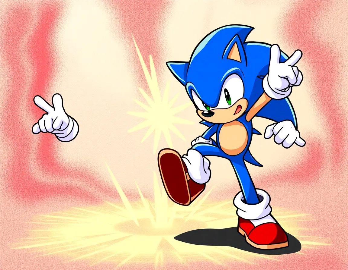 Sonic the Hedgehog in a fighting pose