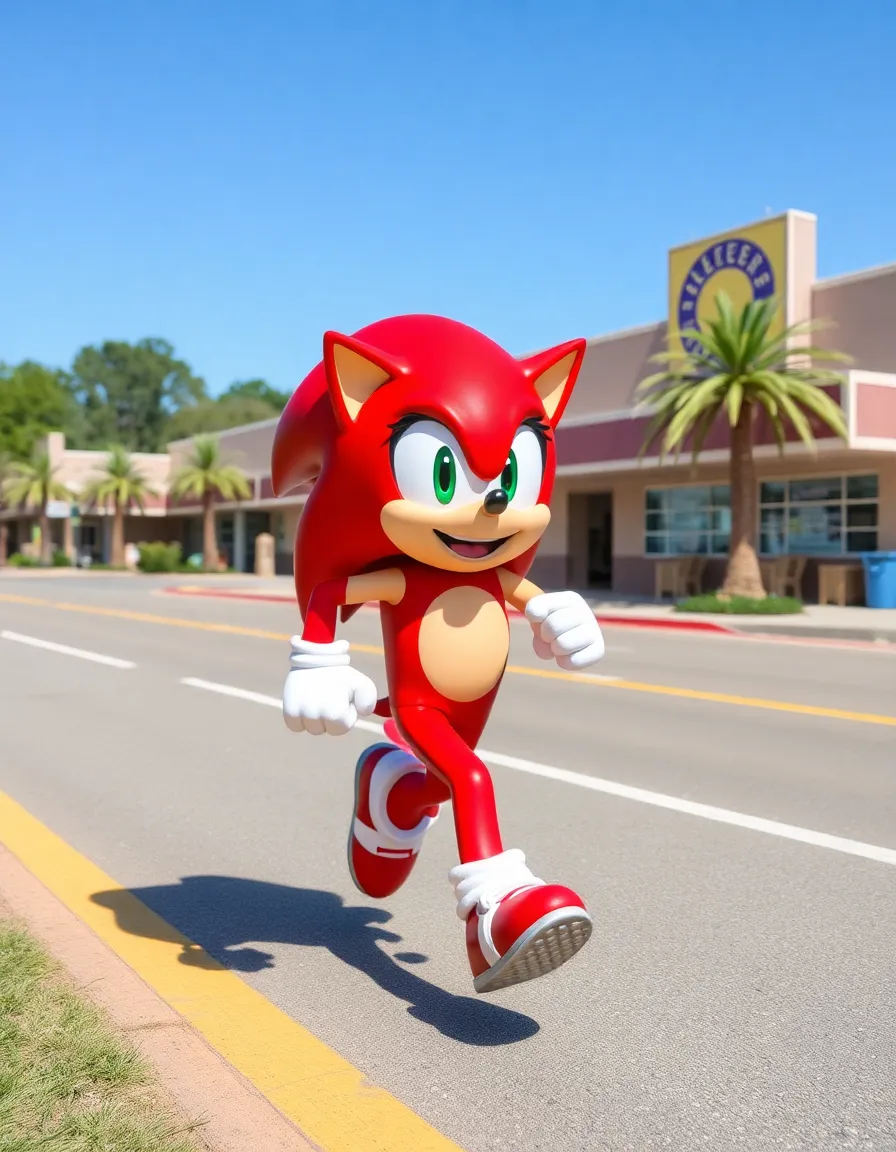 Sonic the Hedgehog running and ready to battle