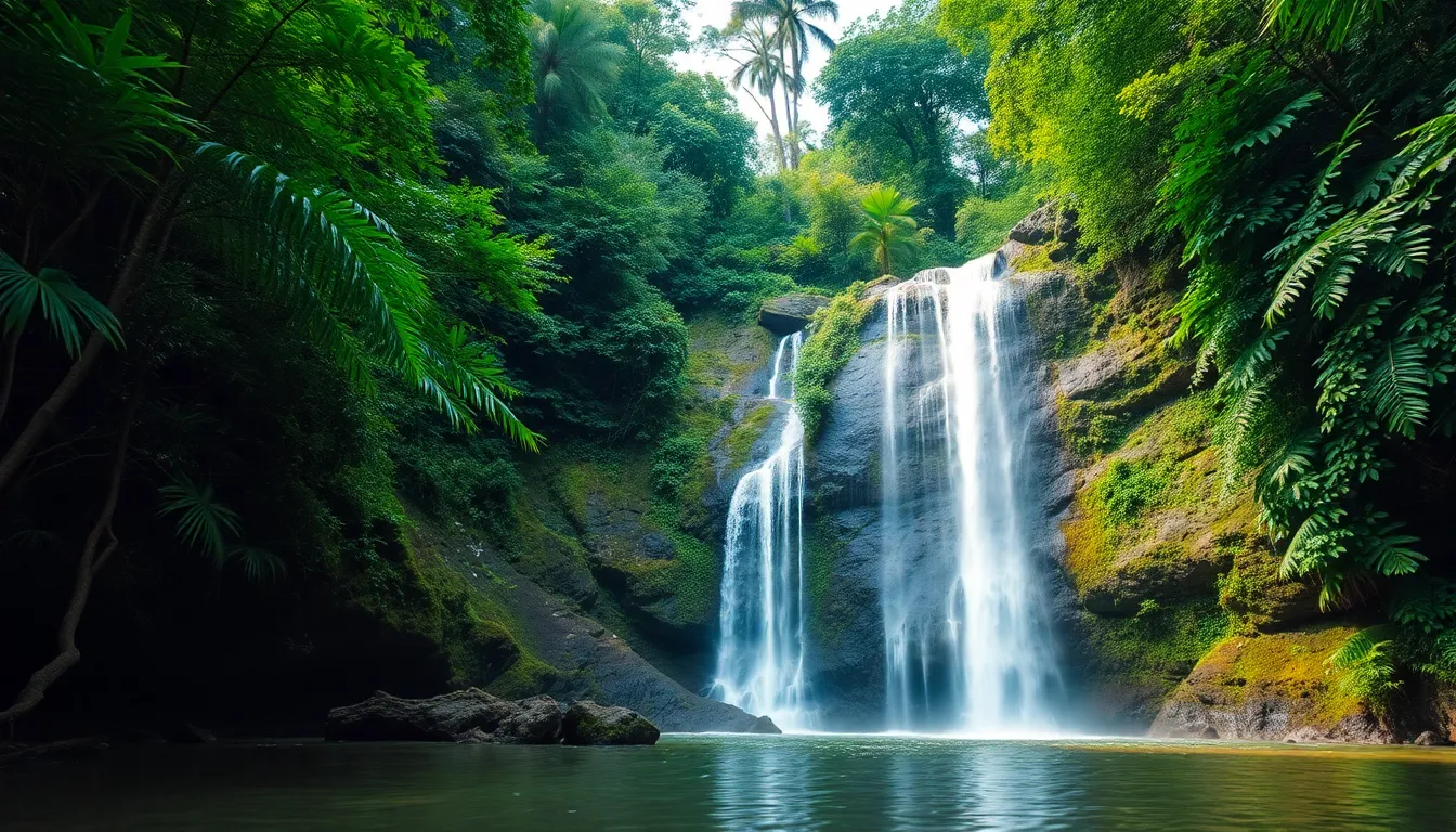 Rainforest waterfall in Suriname