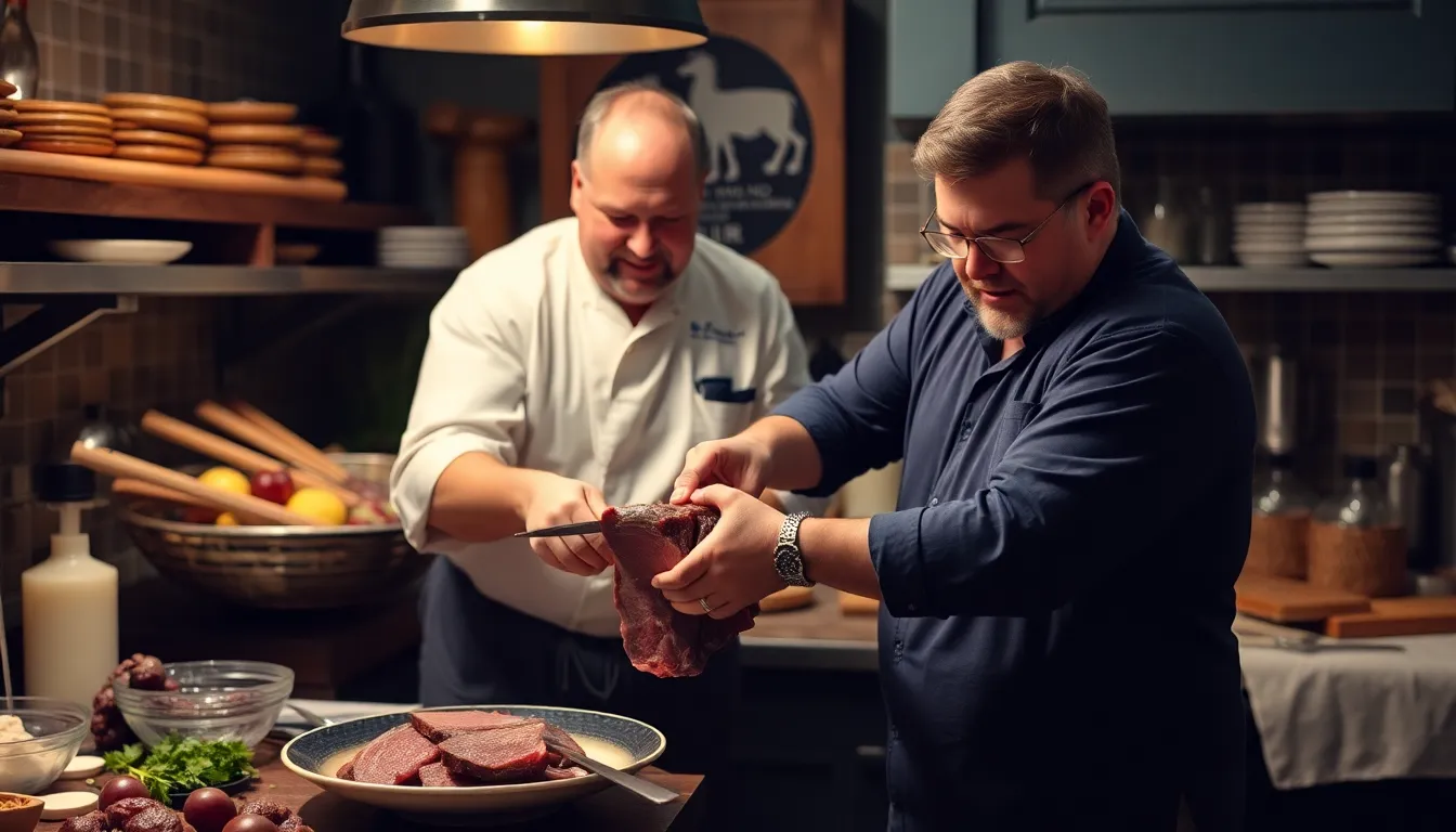 Terby D'Amelio handing over Mr. Beef Hock