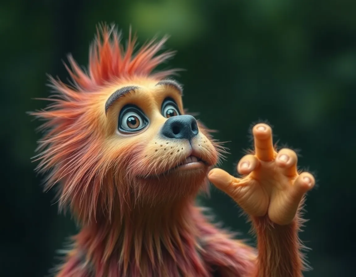 Yowie curious looking sideways